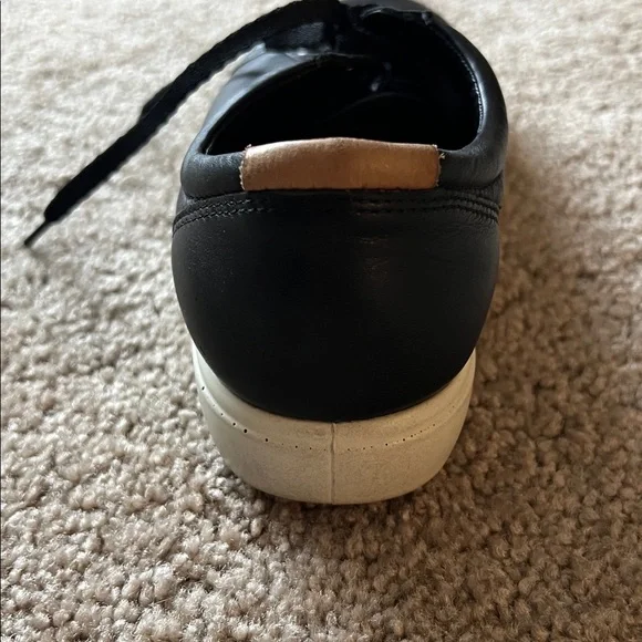 ECCO Soft 7 Women’s Black Leather Lace Up Sneakers Size 8 - Picture 7 of 16